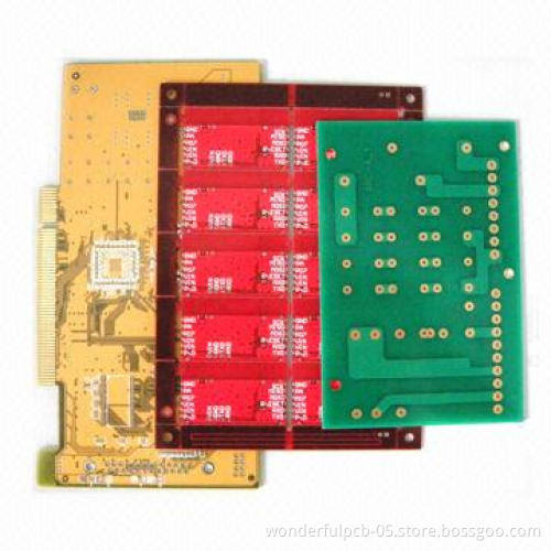 Single-sided PCB Panel with Red Solder Mask, 0.21 to 7.0mm Board Finished Thickness